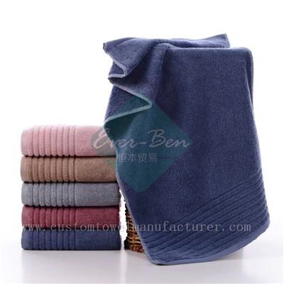 China Bulk Custom Bamboo hospitality towels Factory Bespoke Navy Color Bamboo Bath Towels Beach Towels Wholesaler